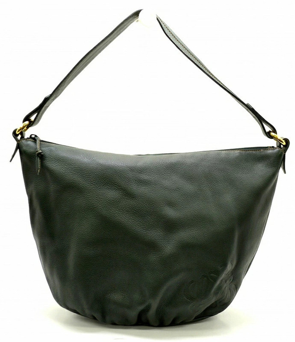 Loewe Leather Shoulder Bag Hobo Dark Green